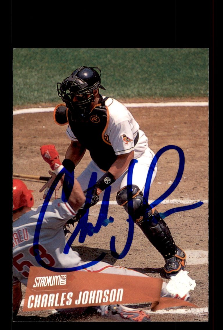 Signed Baseball Card Auto Charles Johnson 2000 Stadium Club #84 Orioles