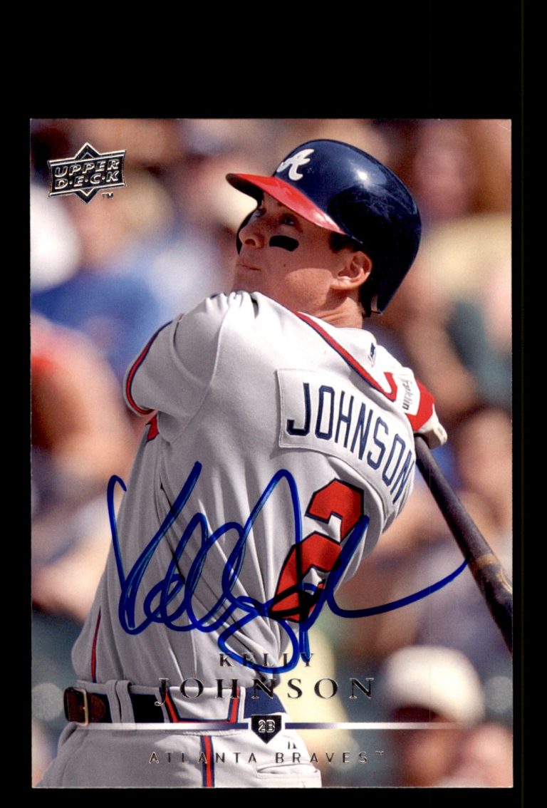 Signed Baseball Card Auto Kelly Johnson 2008 Upper Deck #410 Atlanta Braves
