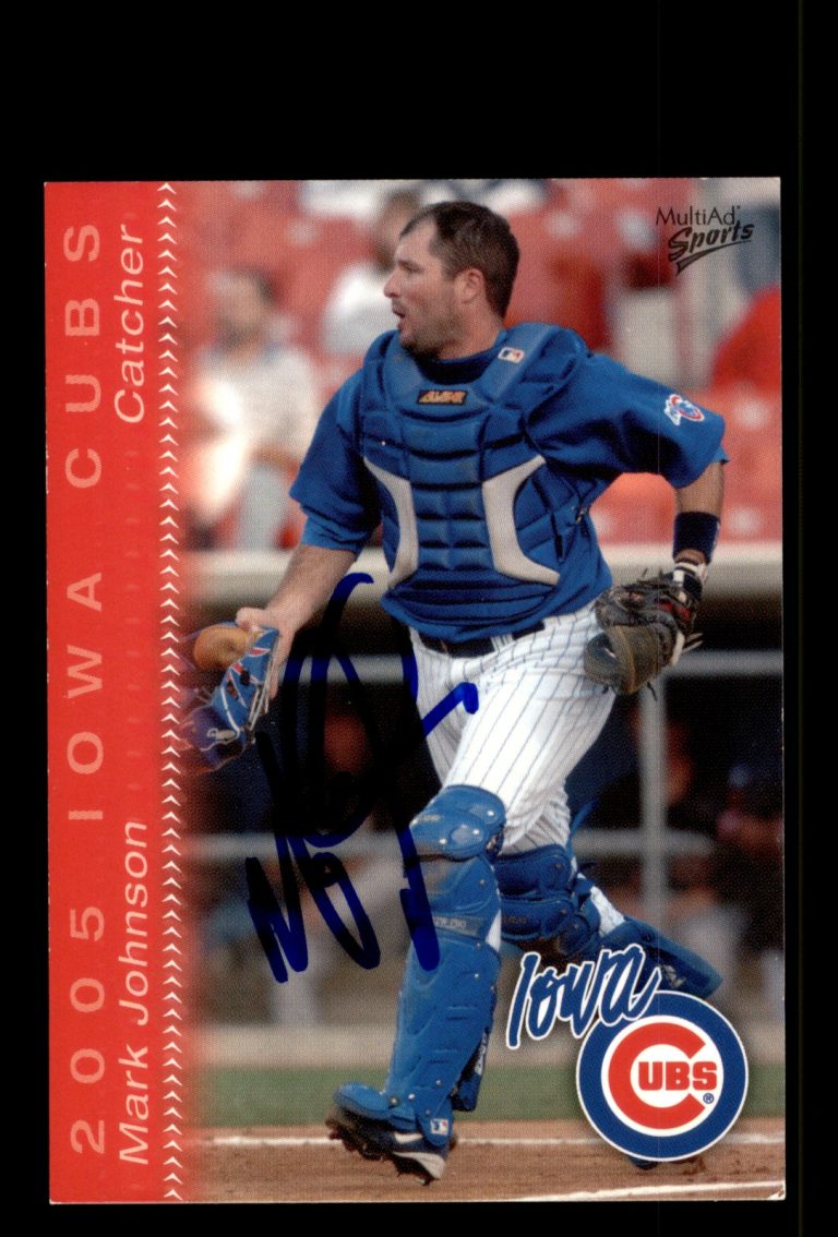 Signed Baseball Card Auto Mark Johnson 2005 MultiAd Iowa Cubs