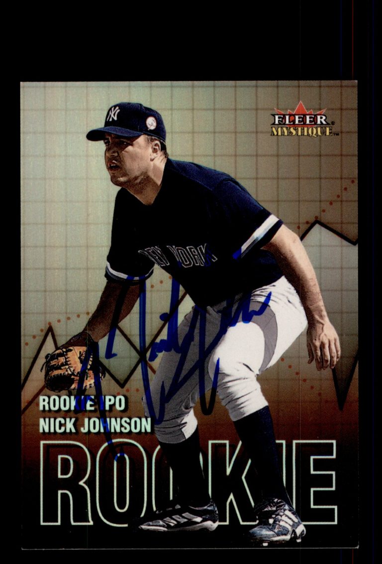 Signed Baseball Card Auto Nick Johnson 2000 Fleer Mystique #10RI Yankees