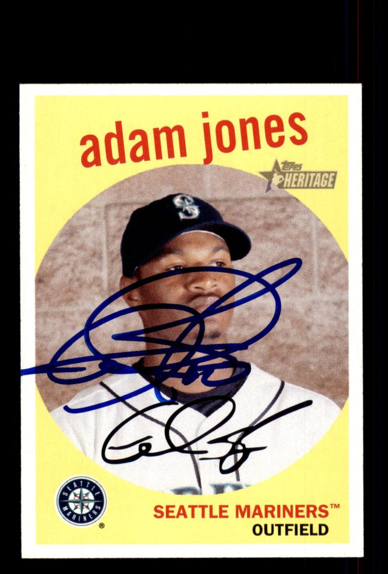 Signed Baseball Card Auto Adam Jones 2008 Topps Heritage #104 Mariners
