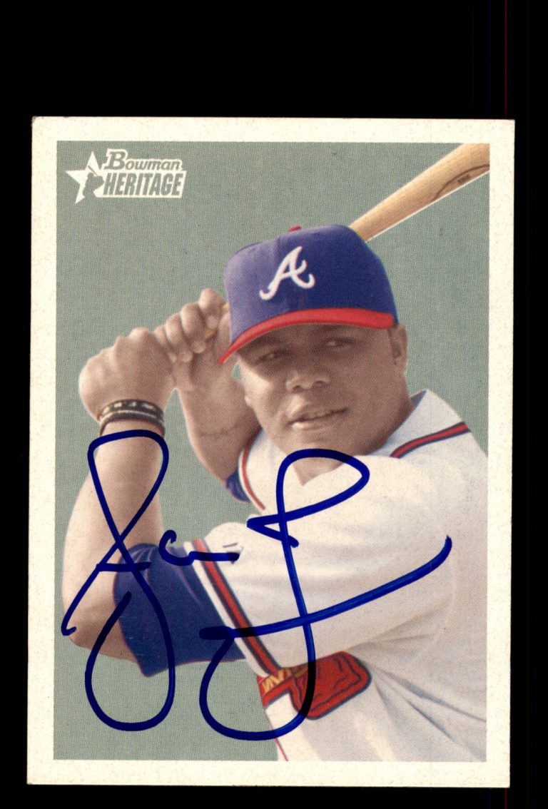 Signed Baseball Card Auto Andruw Jones 2006 Bowman Heritage #2 Atlanta Braves
