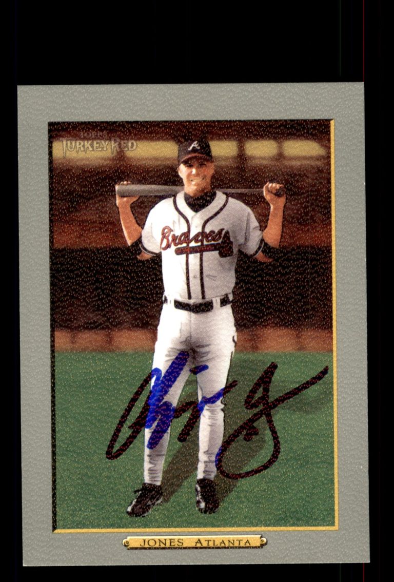 Signed Baseball Card Auto Chipper Jones 2006 Topps Turkey Red #360 Braves