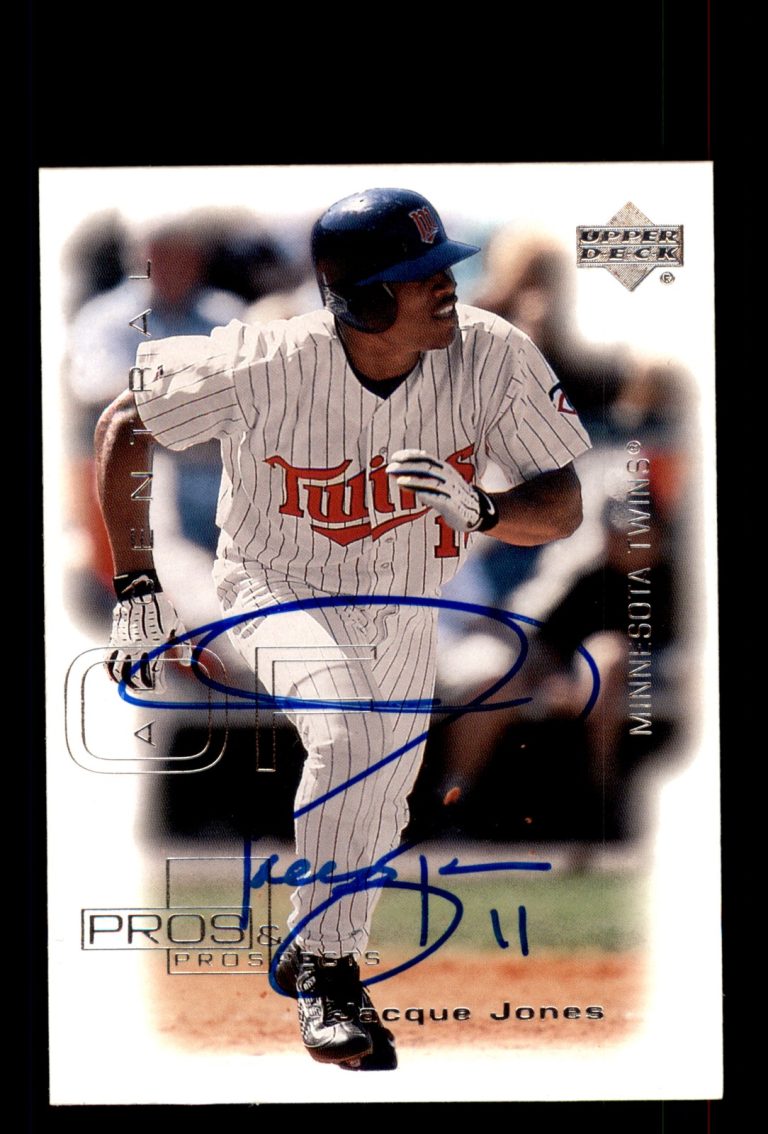 Signed Baseball Card Auto Jacque Jones 2000 Upper Deck Pros & Prospects #36