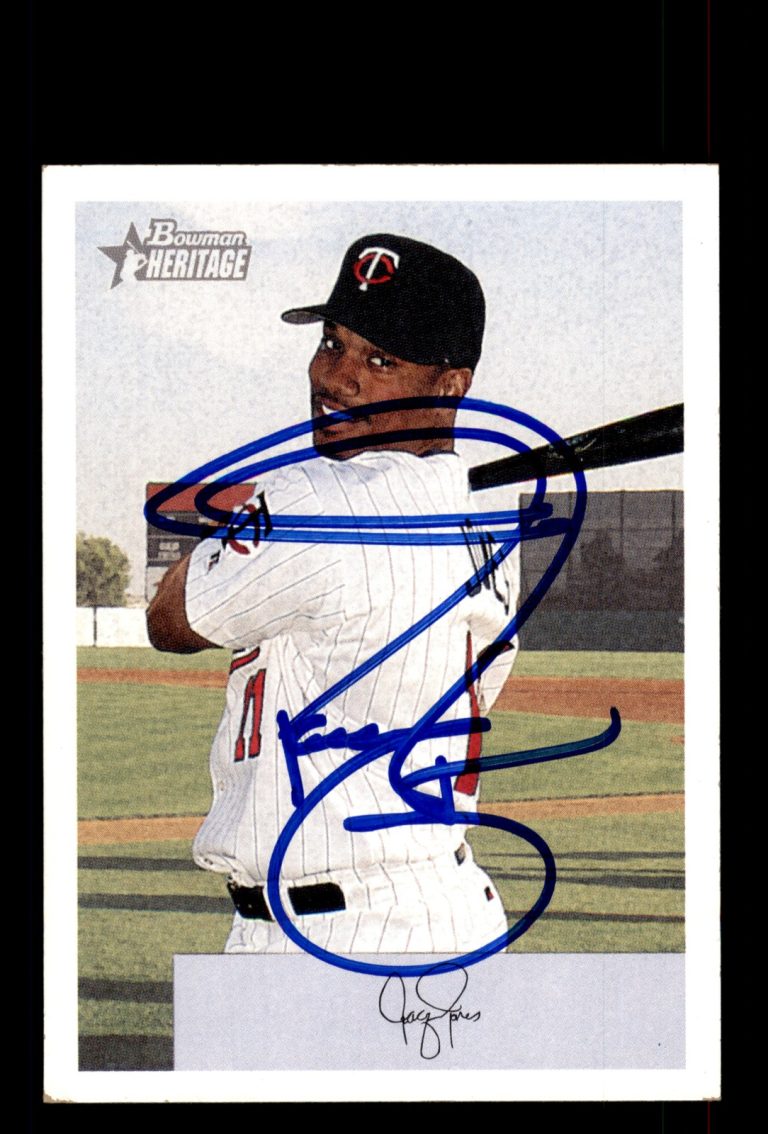 Signed Baseball Card Auto Jacque Jones 2002 Bowman Heritage #293 Minnesota Twins