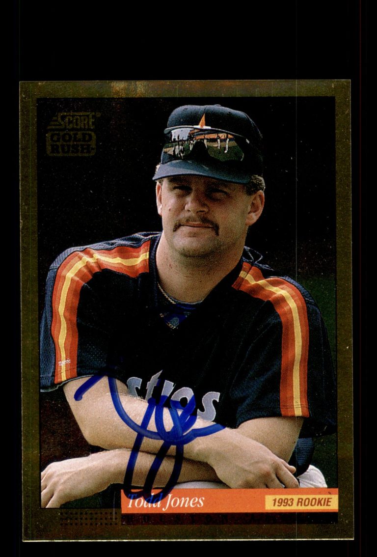 Signed Baseball Card Auto Todd Jones 1994 Score #246 Houston Astros Gold Rush
