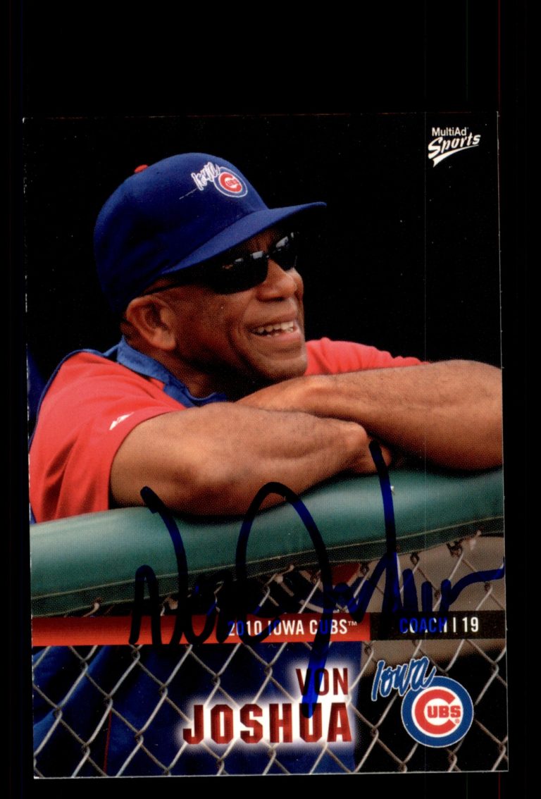 Signed Baseball Card Auto Von Joshua 2010 MultiAd Iowa Cubs