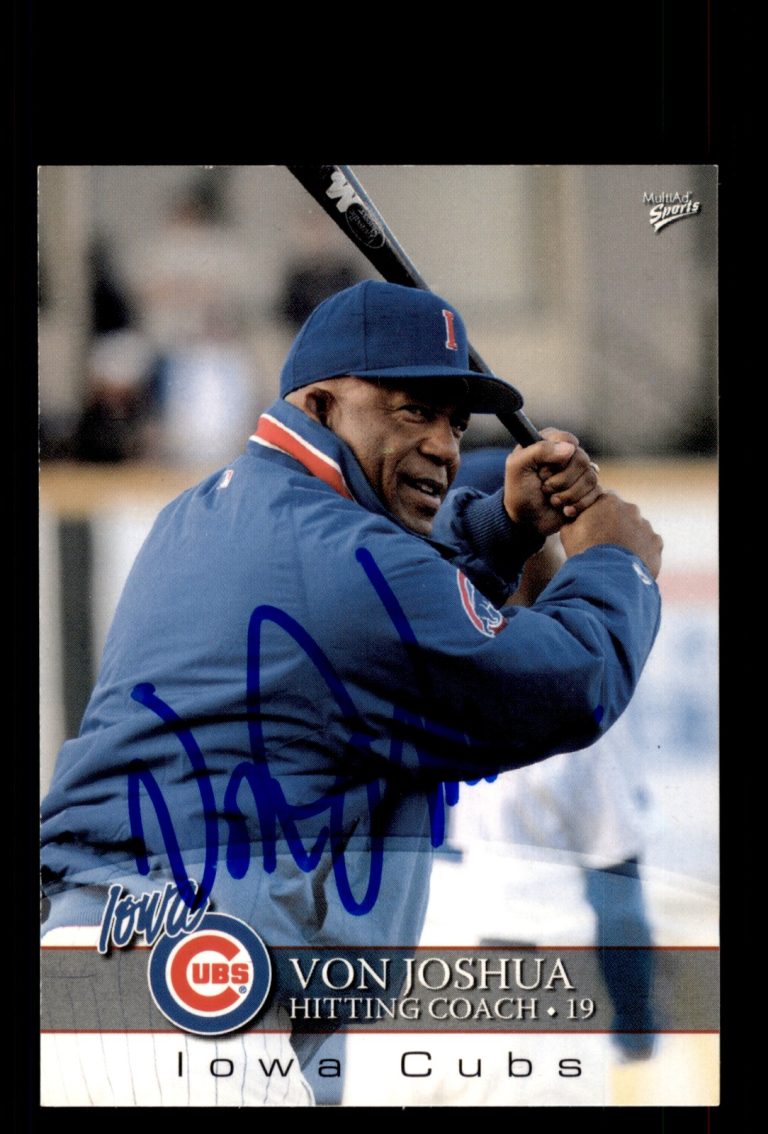 Signed Baseball Card Auto Von Joshua 2008 MultiAd Iowa Cubs