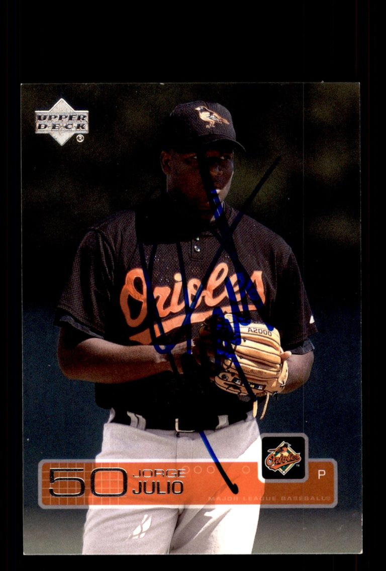 Signed Baseball Card Auto Jorge Julio 2003 Upper Deck First Pitch #81 Orioles