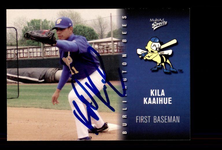 Signed Baseball Card Auto Kila Ka'aihue 2003 MultiAd Burlington Bees