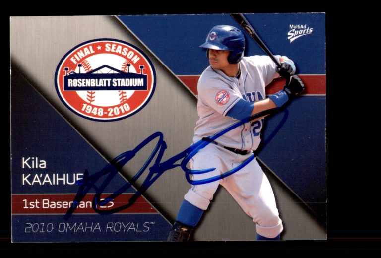 Signed Baseball Card Auto Kila Ka'aihue 2010 MultiAd Omaha Royals