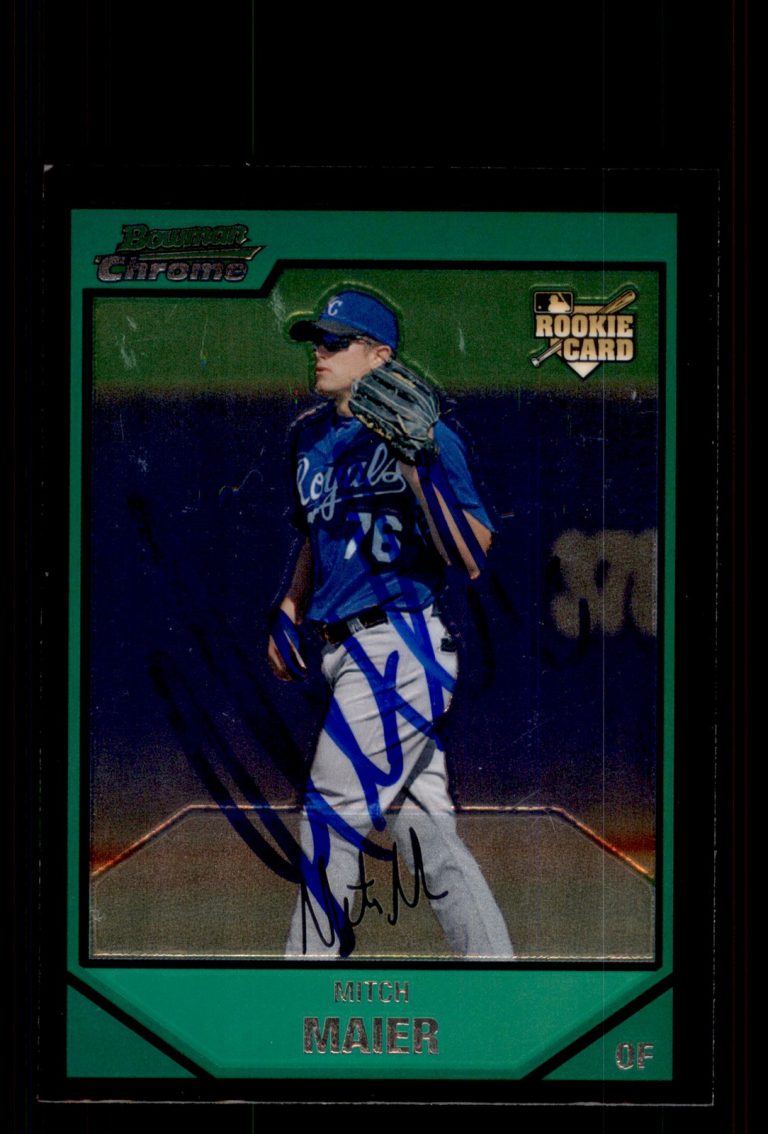 Signed Baseball Card Auto Mitch Maier 2007 Bowman Chrome #214 Kansas City Royals