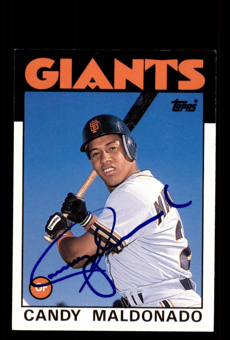 Signed Baseball Card Auto Candy Maldonado 1986 Topps #69T San Francisco Giants