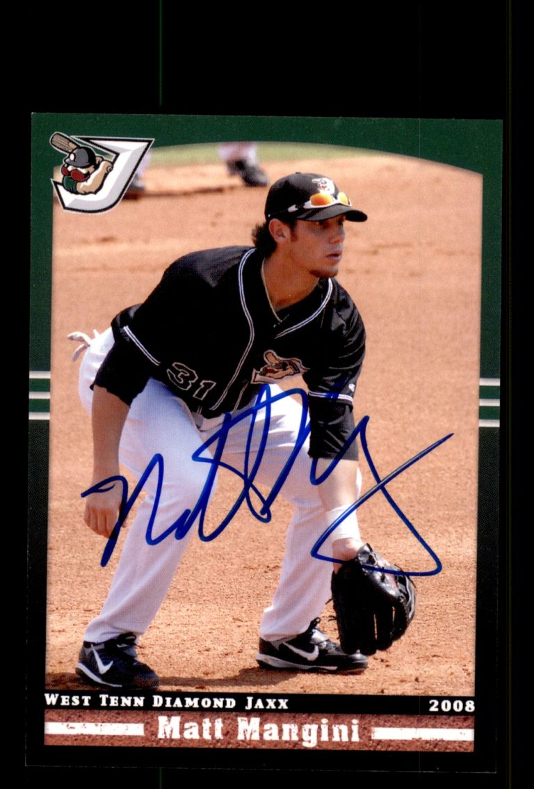 Signed Baseball Card Auto Matt Mangini 2008 Grandstand West Tenn Diamond Jaxx
