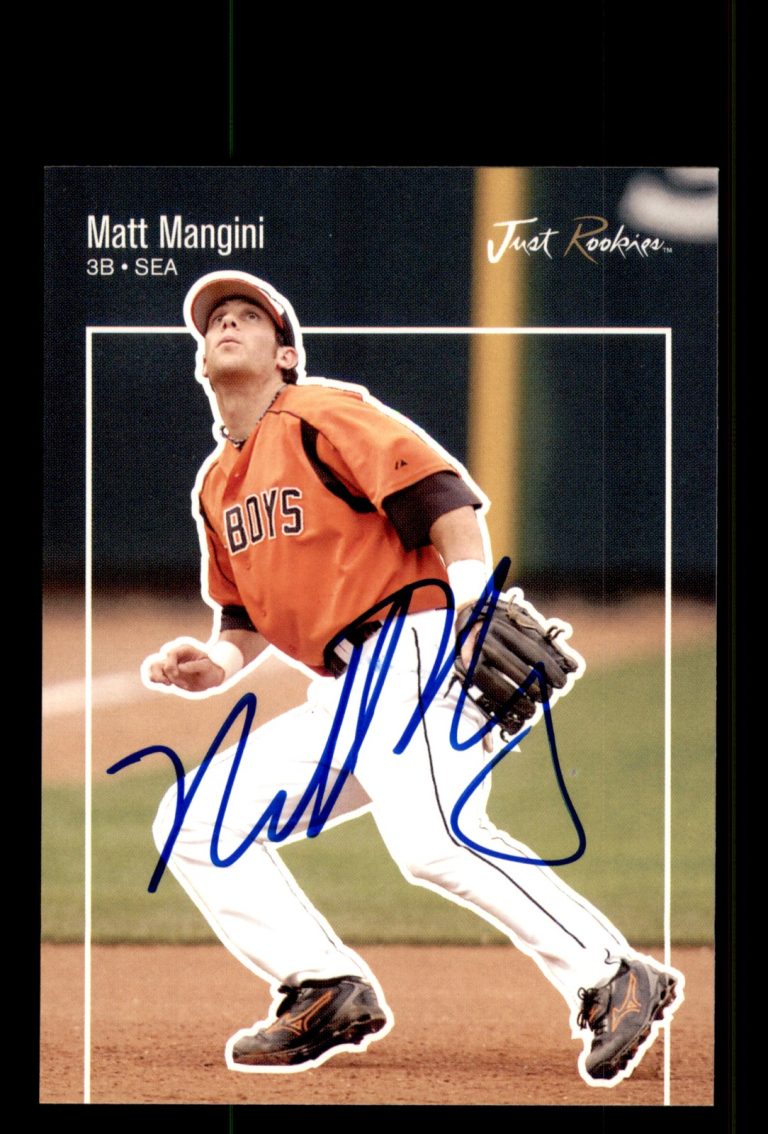 Signed Baseball Card Auto Matt Mangini 2007 Just Minors Just Rookies #JR-37