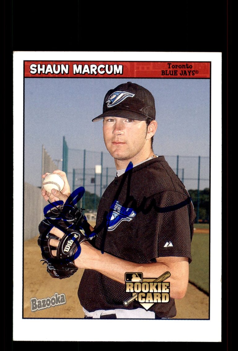Signed Baseball Card Auto Shaun Marcum 2006 Bazooka #201 Toronto Blue Jays