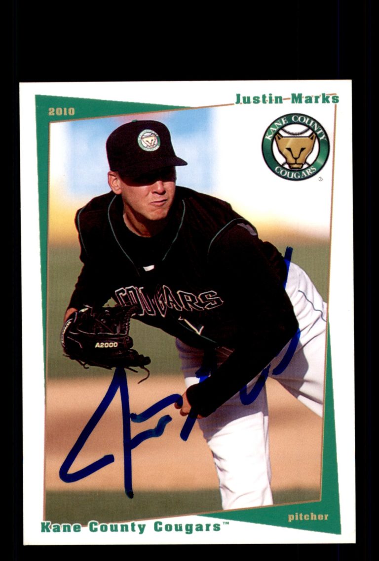 Signed Baseball Card Auto Justin Marks 2010 Grandstand Kane County Cougars