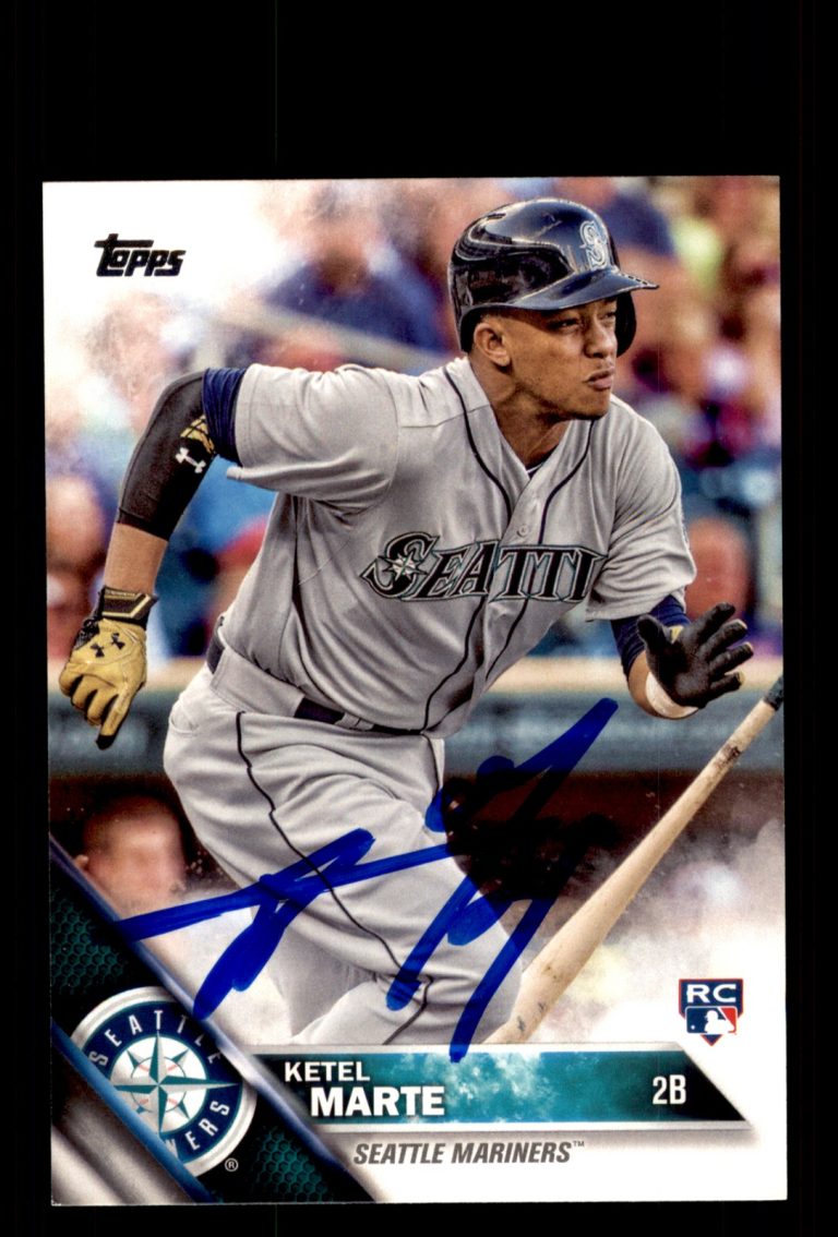 Signed Baseball Card Auto Ketel Marte 2016 Topps #73 Seattle Mariners