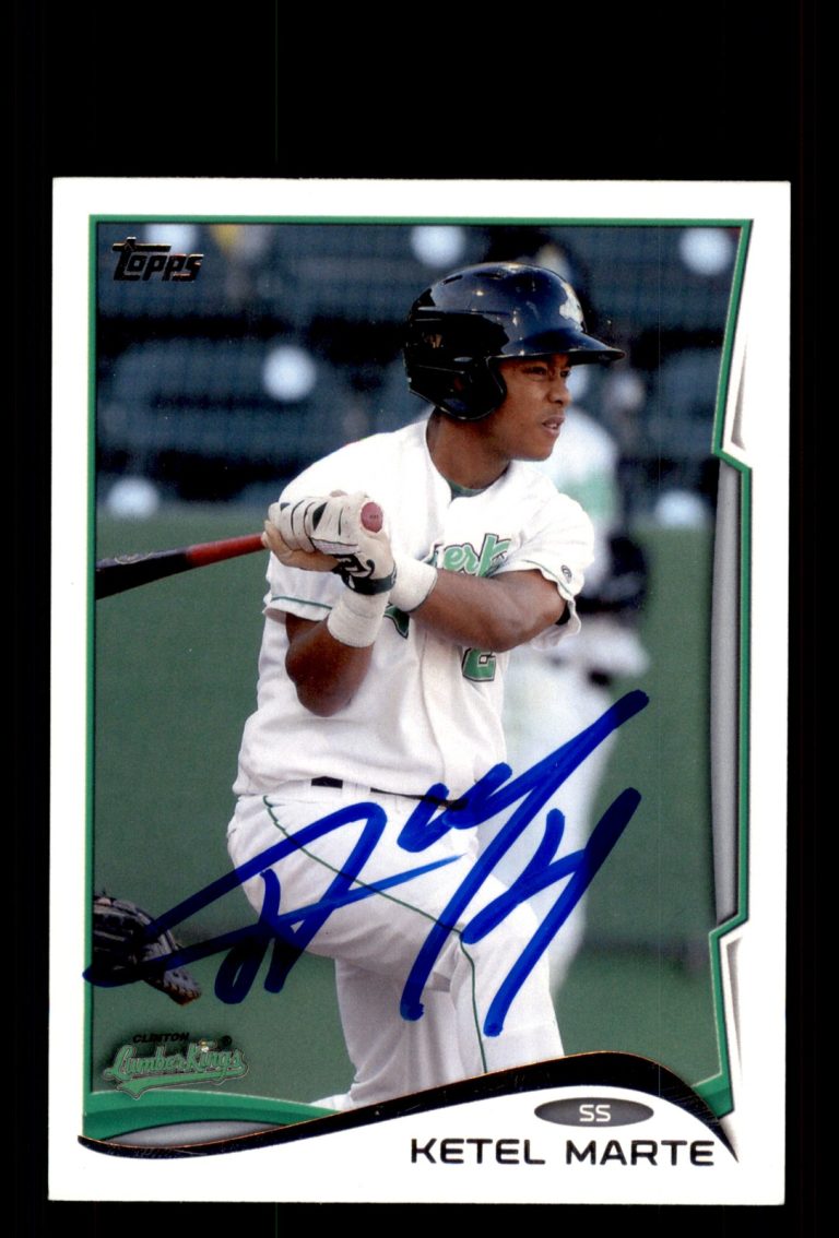 Signed Baseball Card Auto Ketel Marte 2014 Topps Pro Debut #119