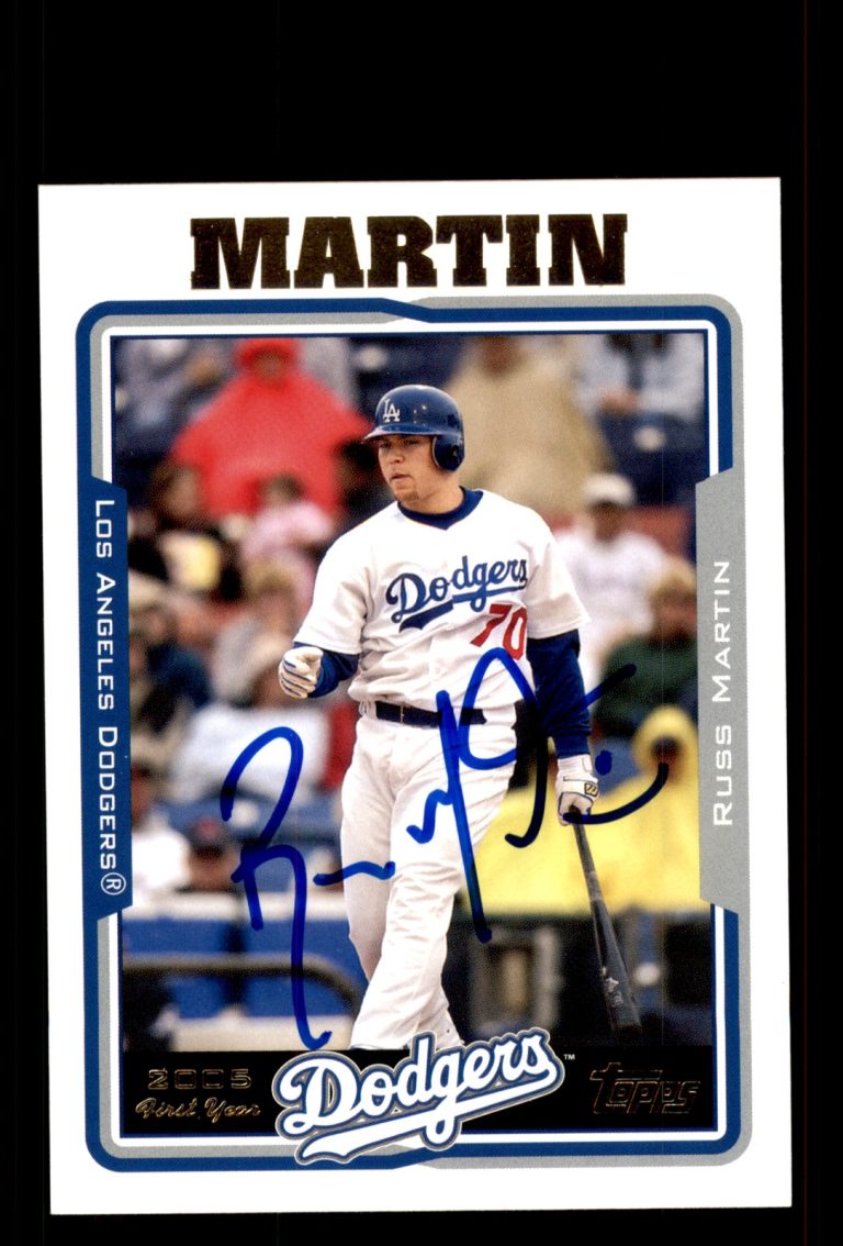 Signed Baseball Card Auto Russell Martin 2005 Topps #UH234 Los Angeles Dodgers