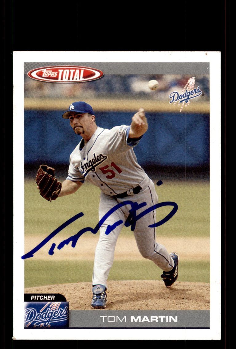 Signed Baseball Card Auto Tom Martin 2004 Topps Total #263 Los Angeles Dodgers