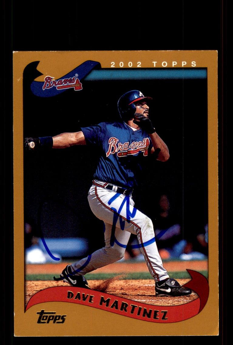Signed Baseball Card Auto Dave Martinez 2002 Topps #195 Atlanta Braves