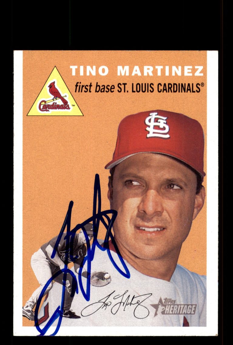 Signed Baseball Card Auto Tino Martinez 2003 Topps Heritage #231 Cardinals