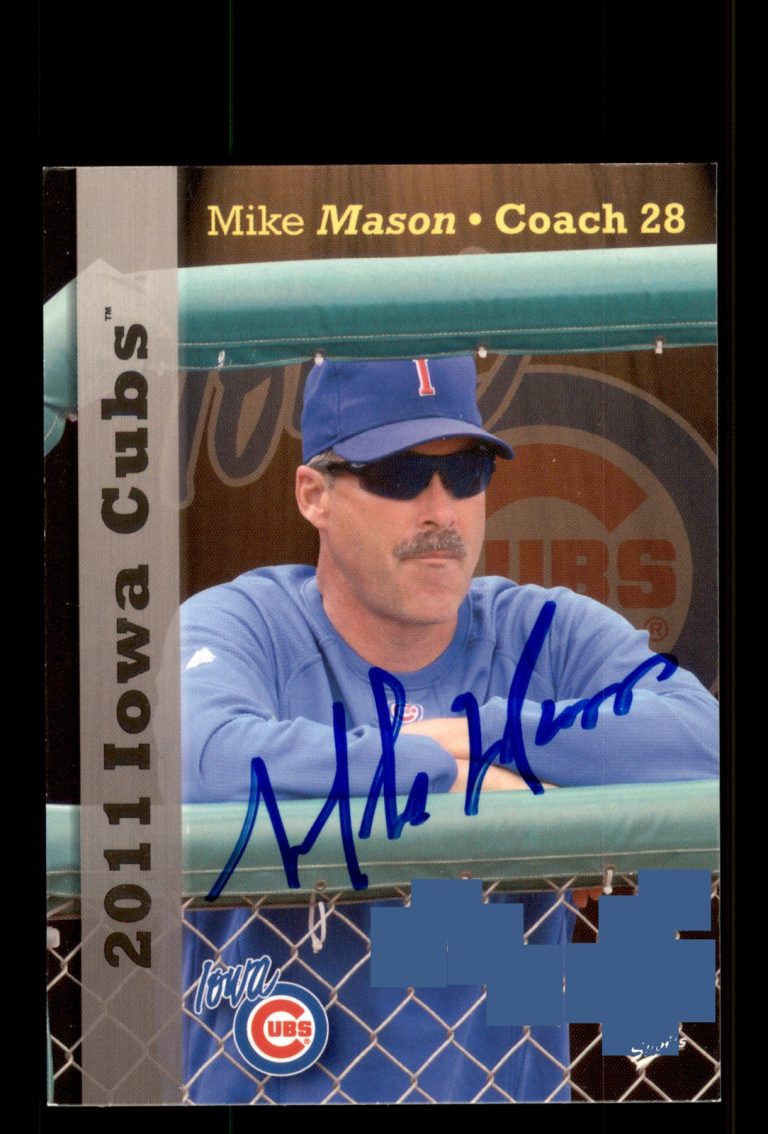 Signed Baseball Card Auto Mike Mason 2011 MultiAd Iowa Cubs