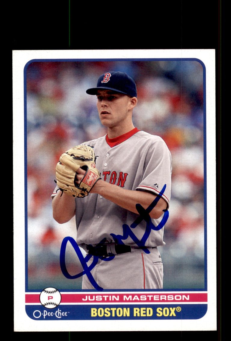 Signed Baseball Card Auto Justin Masterson 2009 O-Pee-Chee #18 Boston Red Sox