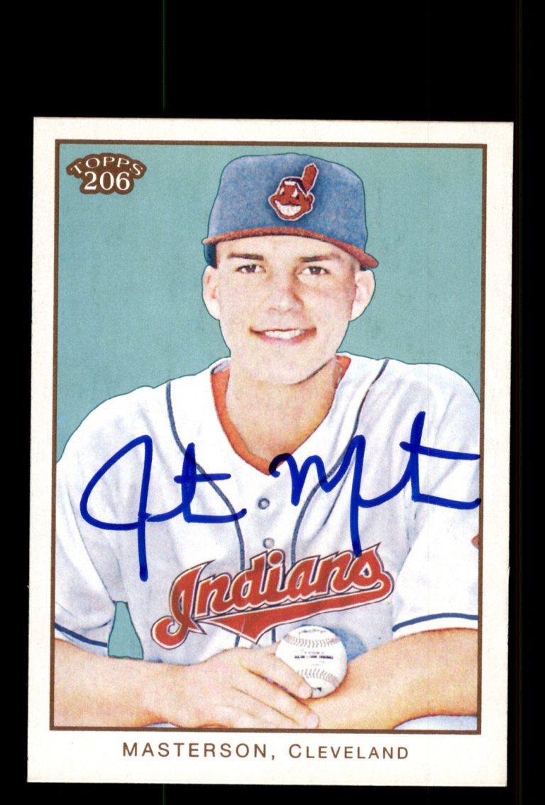 Signed Baseball Card Auto Justin Masterson 2009 Topps 206 #275 Cleveland Indians