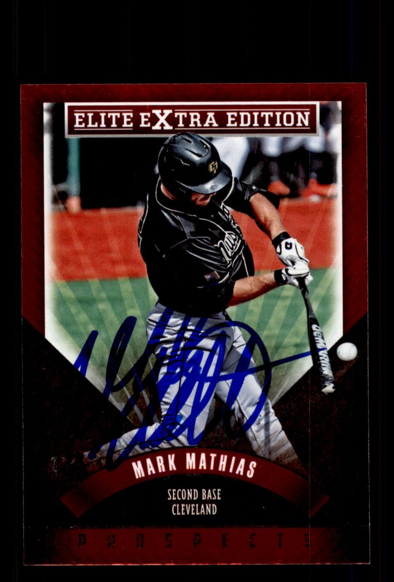 Signed Baseball Card Auto Mark Mathias 2015 Panini Elite #94 Cleveland Indians
