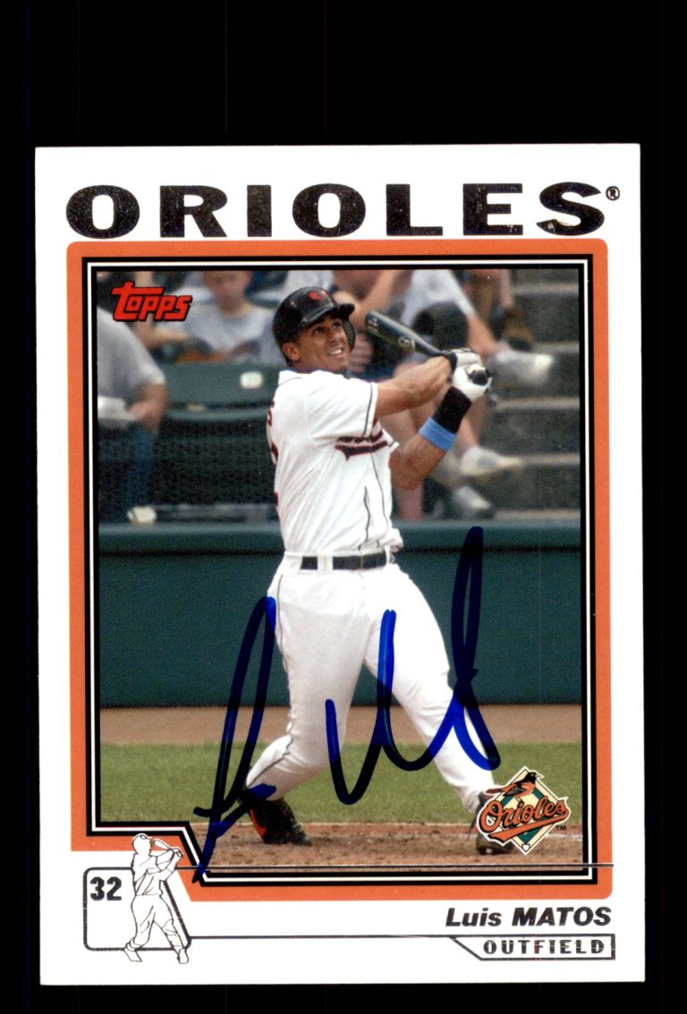 Signed Baseball Card Auto Luis Matos 2004 Topps #193 Baltimore Orioles