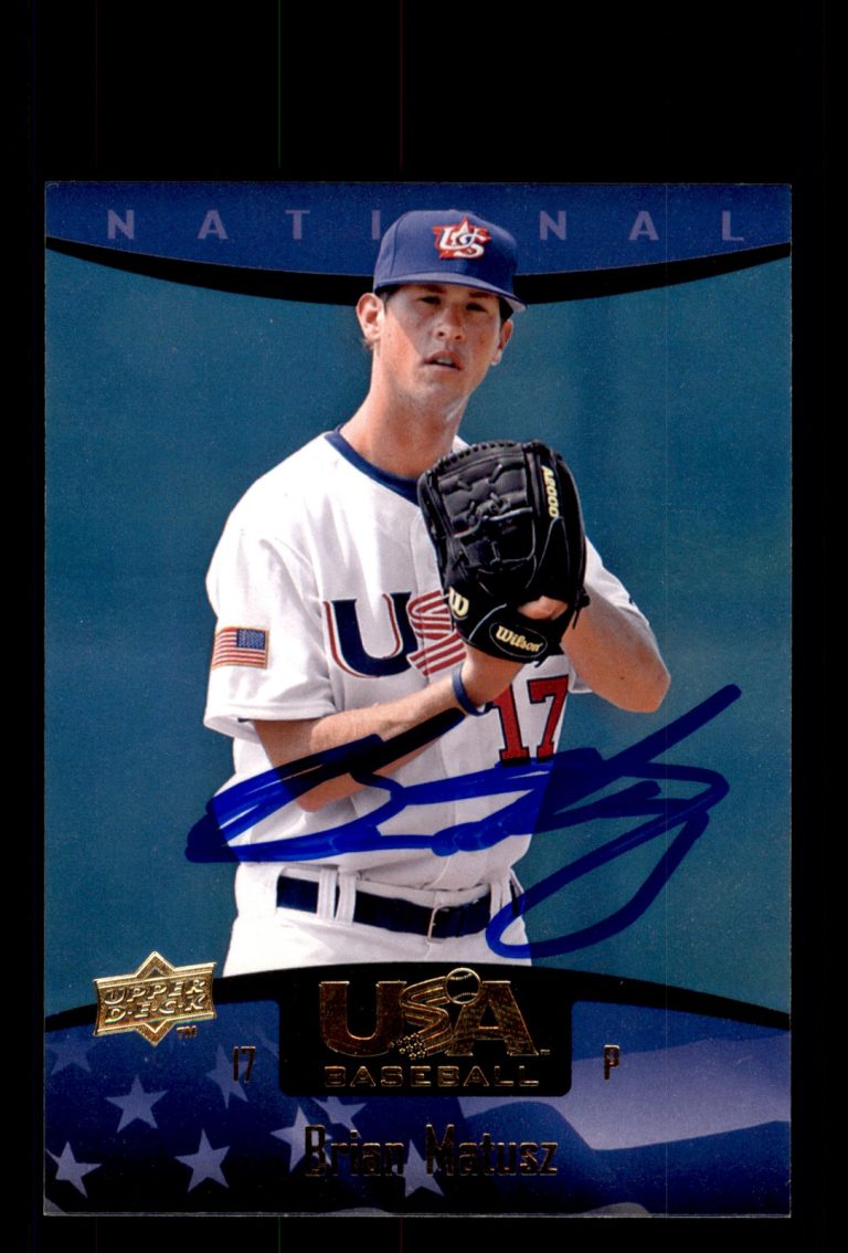 Signed Baseball Card Auto Brian Matusz 2008 Upper Deck USA Baseball Box Set #14