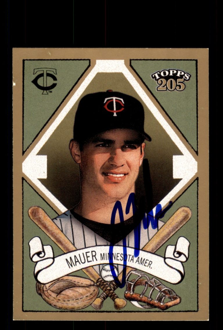 Signed Baseball Card Auto Joe Mauer 2003 Topps 205 #125 Minnesota Twins