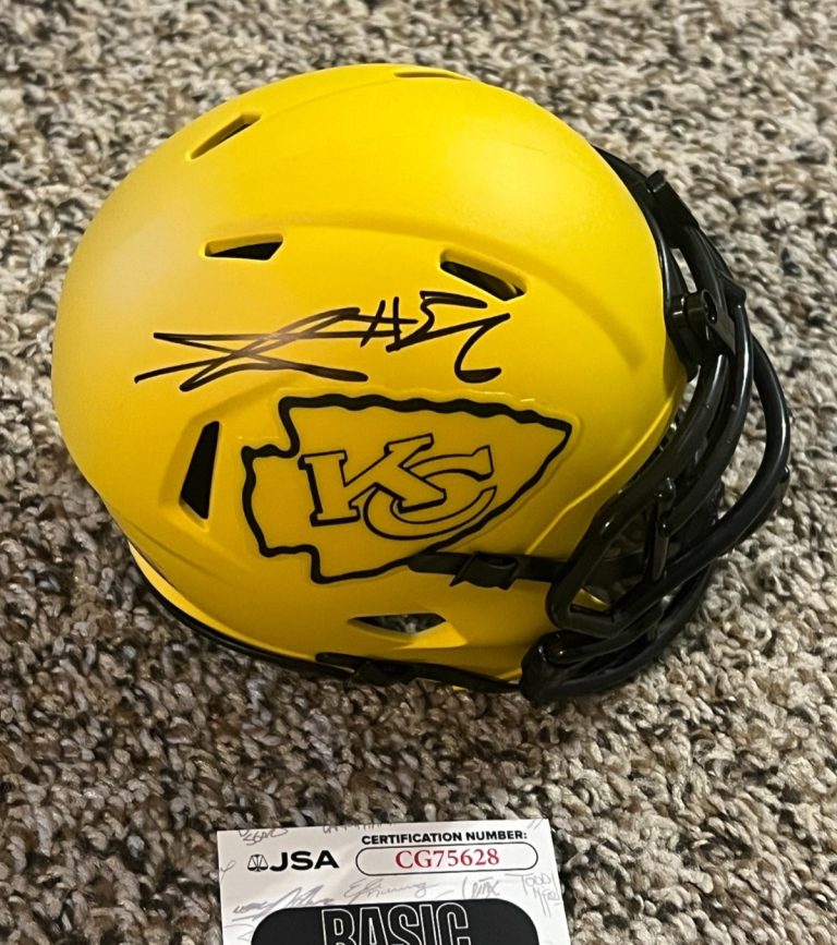 GEORGE KARLAFTIS SIGNED FOOTBALL MINI HELMET KANSAS CITY CHIEFS RAVE JSA COA