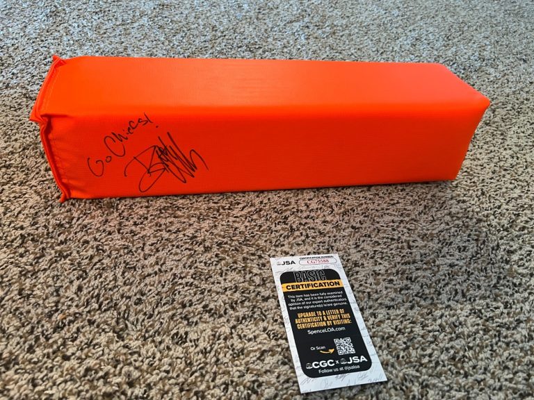 GM BRETT VEACH SIGNED FOOTBALL PYLON AUTO KANSAS CITY CHIEFS JSA COA