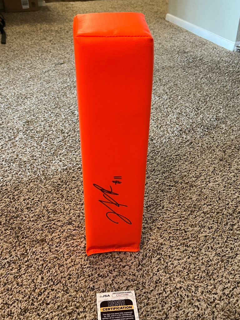 JALEN ROYALS SIGNED FOOTBALL PYLON AUTO KANSAS CITY CHIEFS 2025 ROOKIE JSA COA