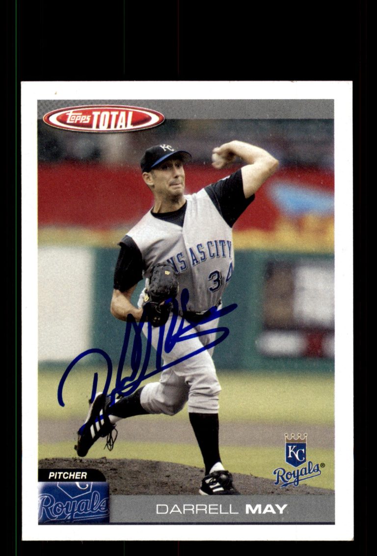 Signed Baseball Card Auto Darrell May 2004 Topps Total #576 Kansas City Royals
