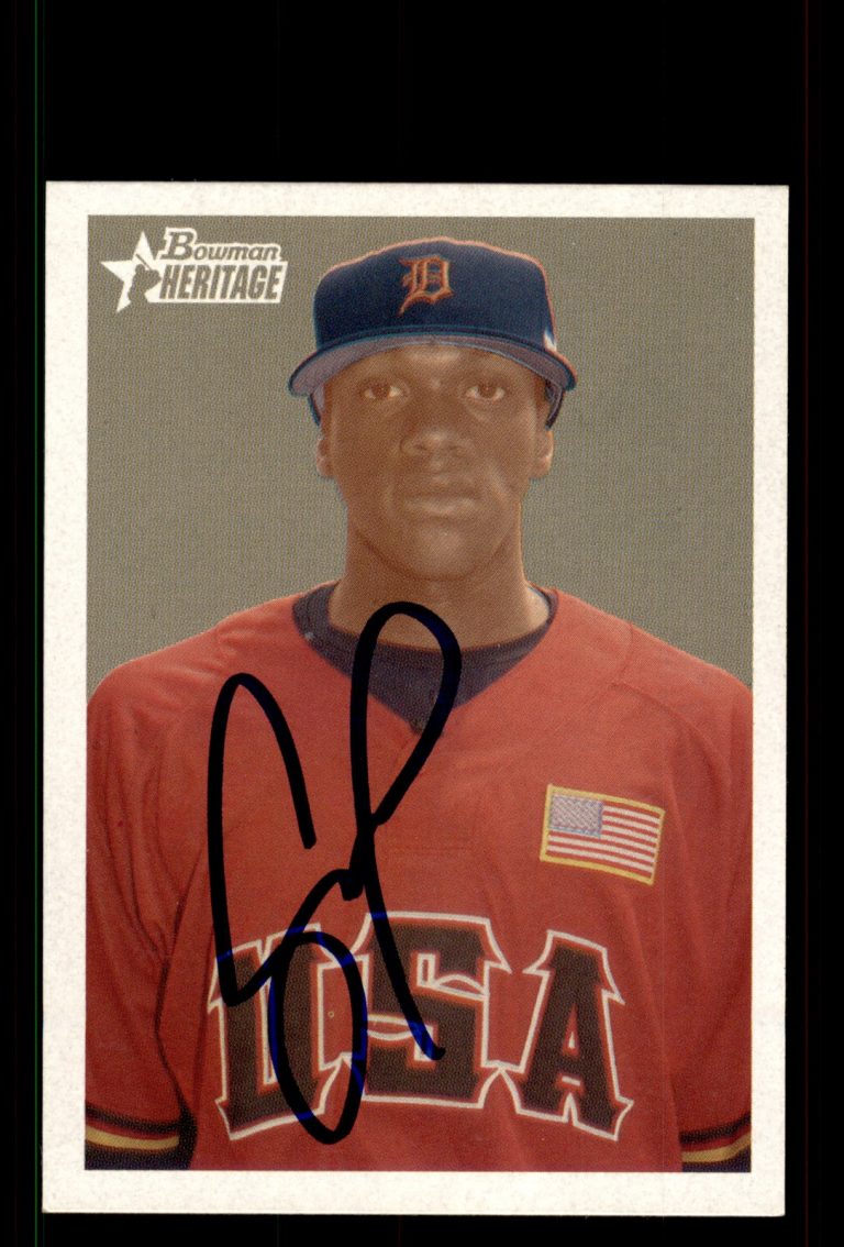 Signed Baseball Card Auto Cameron Maybin 2006 Bowman Heritage #BHP4 Tigers