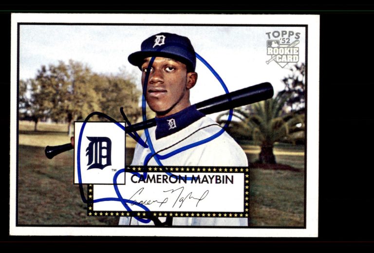 Signed Baseball Card Auto Cameron Maybin 2007 Topps Rookies 52 #180 Tigers