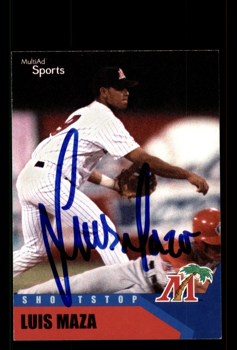 Signed Baseball Card Auto Luis Maza 2002 MultiAd Fort Myers Miracle