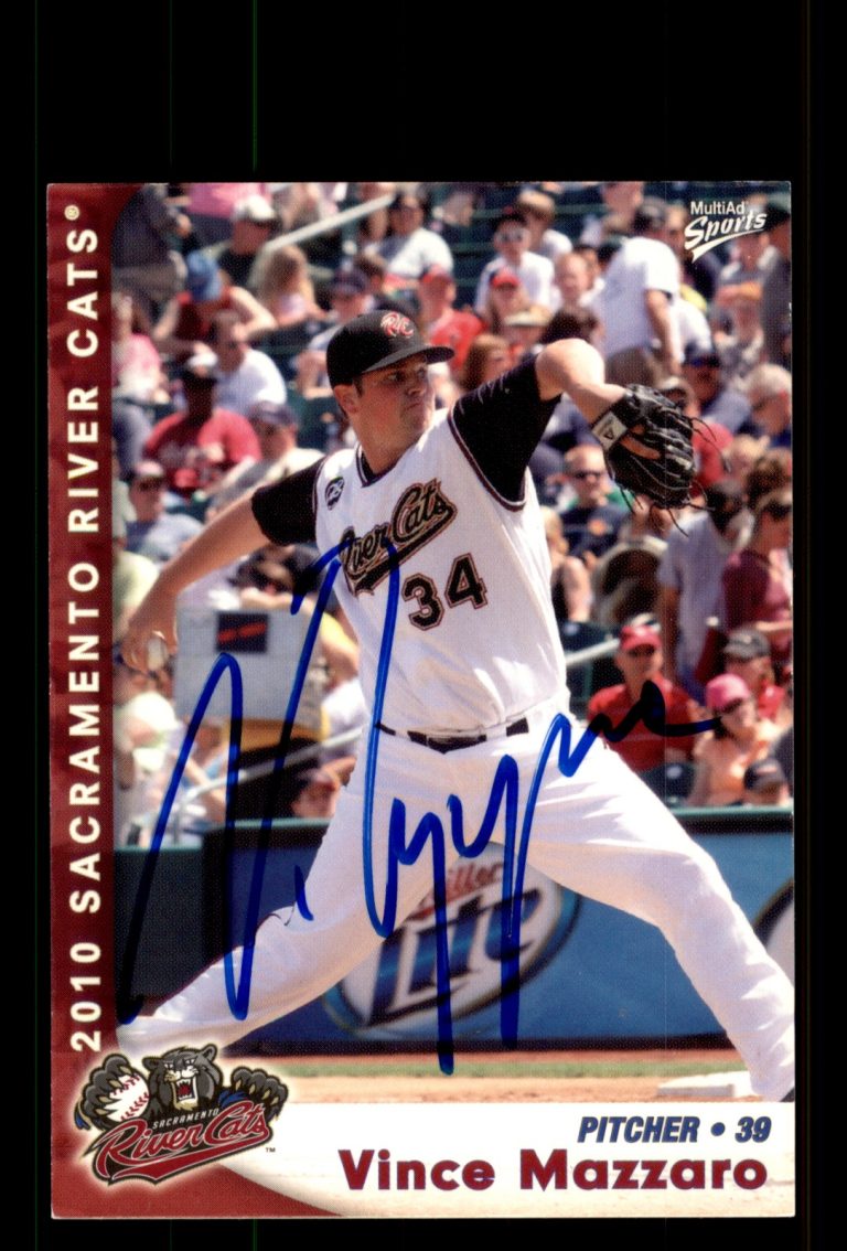 Signed Baseball Card Auto Vince Mazzaro 2010 MultiAd Sacramento River Cats