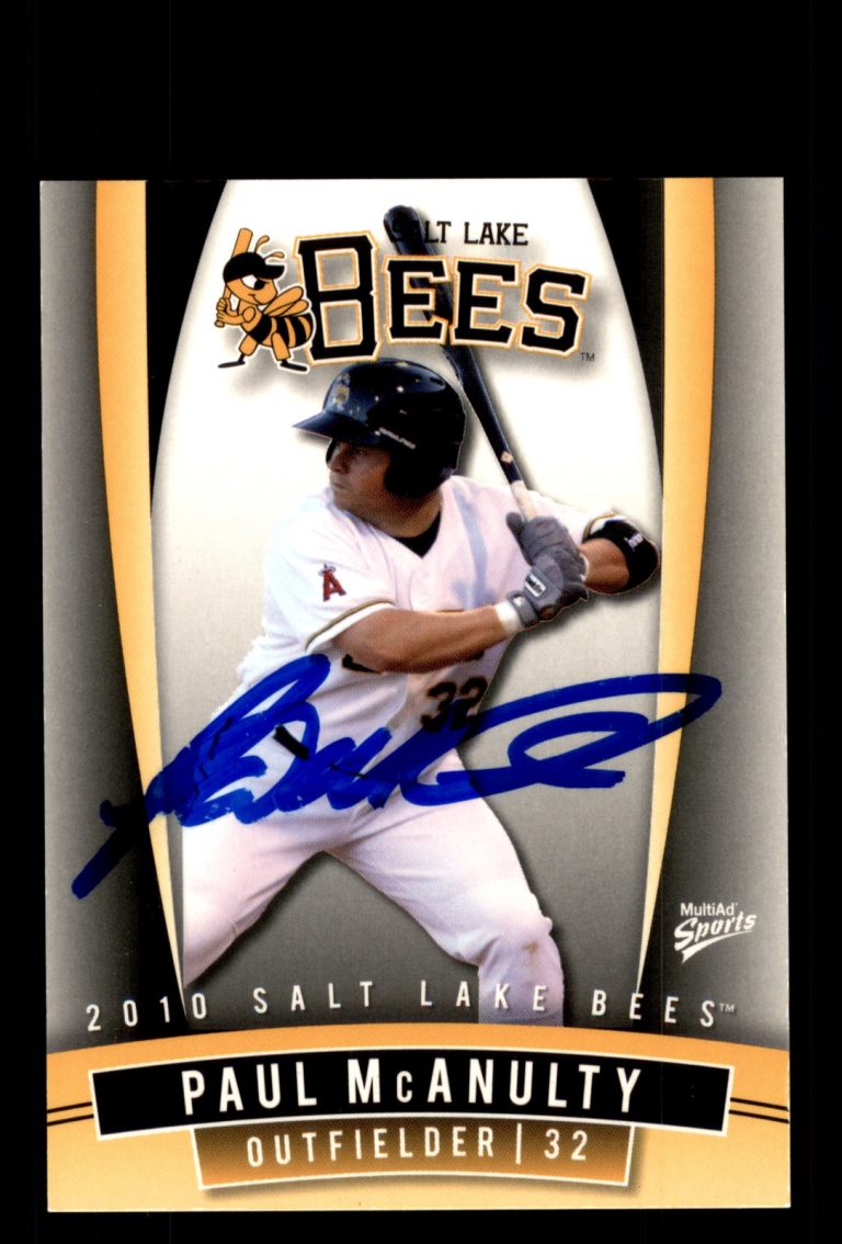 Signed Baseball Card Auto Paul McAnulty 2010 MultiAd Salt Lake Bees