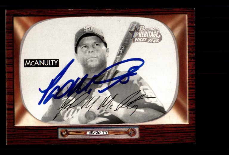 Signed Baseball Card Auto Paul McAnulty 2004 Bowman Heritage #294 Black White