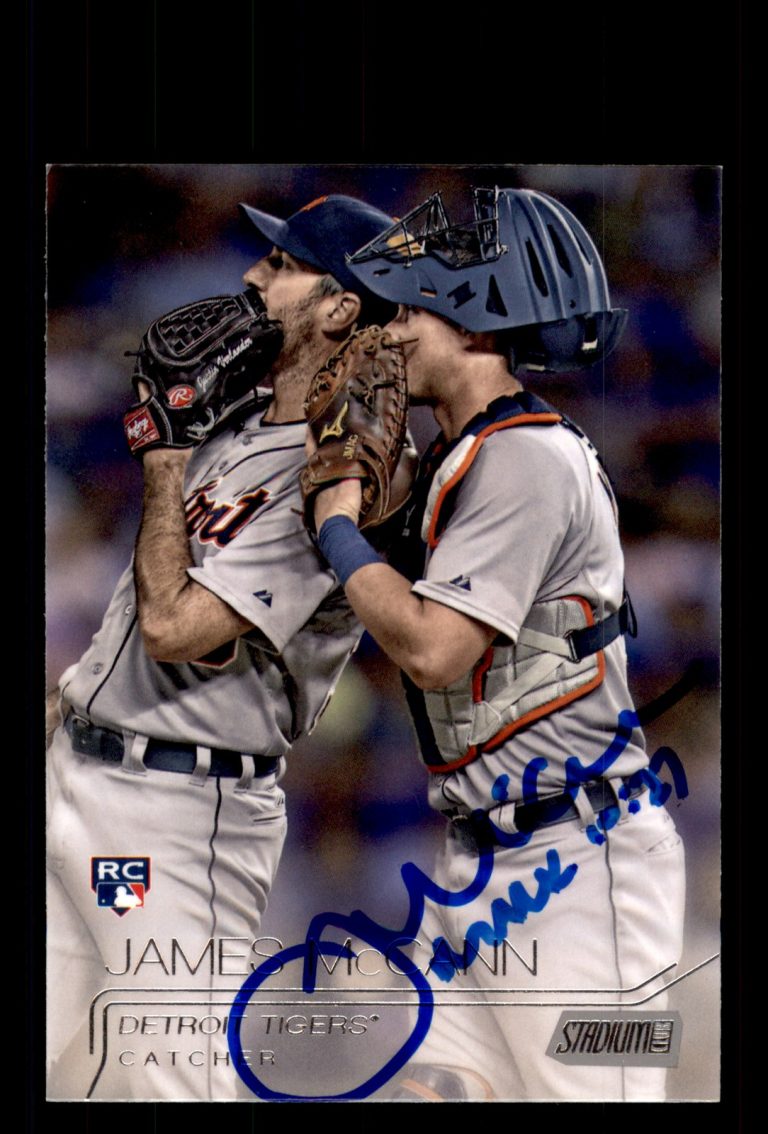 Signed Baseball Card Auto James McCann 2015 Stadium Club #70 Detroit Tigers