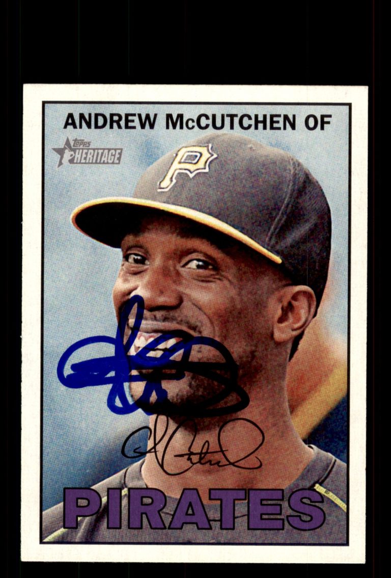 Signed Baseball Card Auto Andrew McCutchen 2016 Topps Heritage #400 Pirates