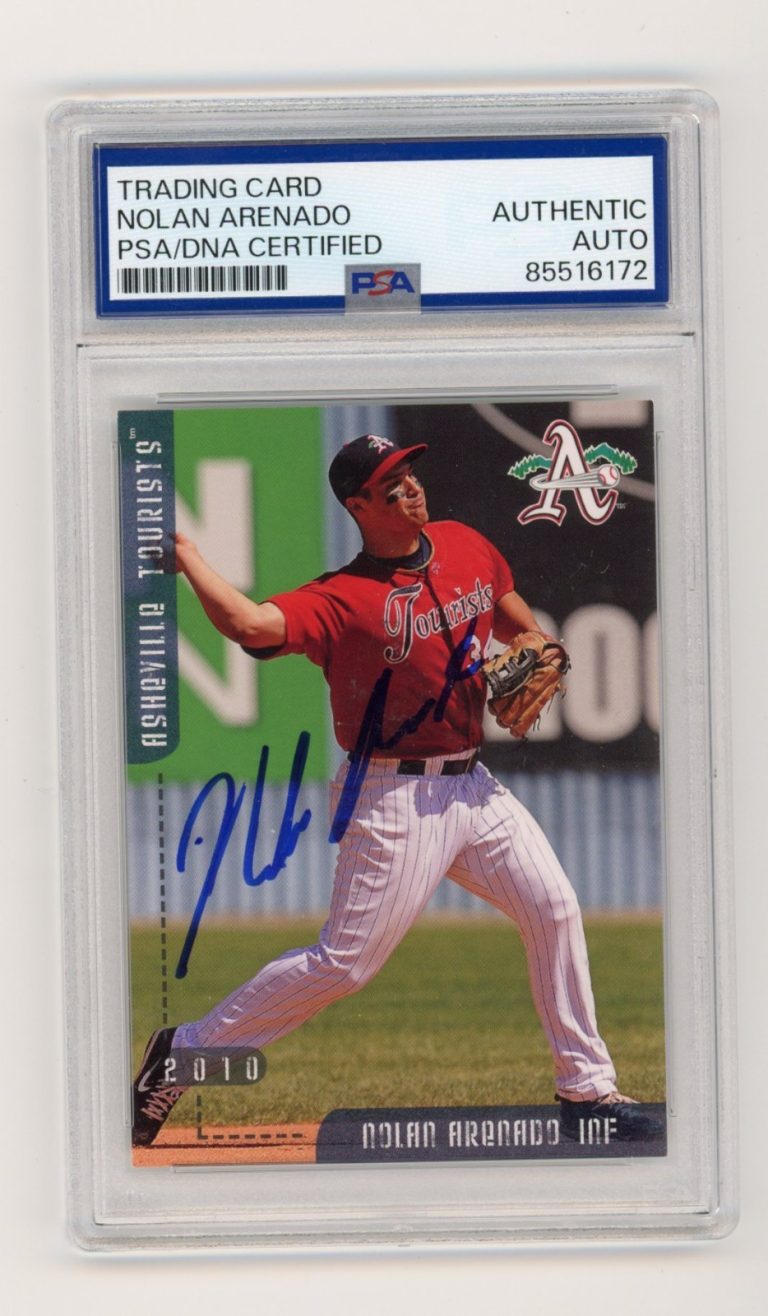 NOLAN ARENADO SIGNED BASEBALL CARD AUTO 2010 MILB RC ASHEVILLE TOURISTS PSA/DNA
