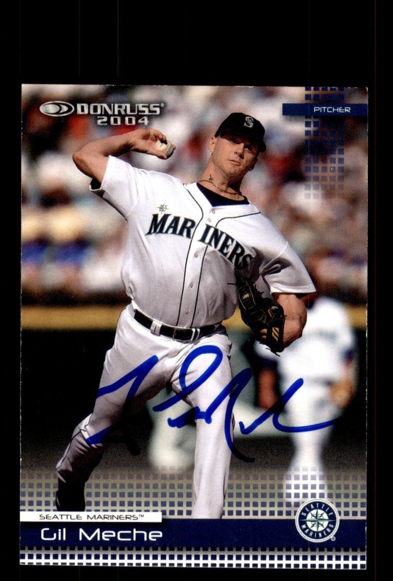 Signed Baseball Card Auto Gil Meche 2004 Donruss #179 Seattle Mariners