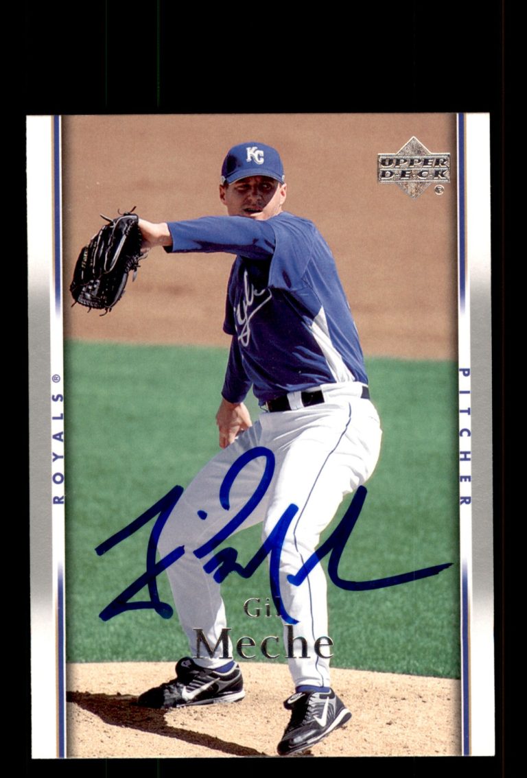 Signed Baseball Card Auto Gil Meche 2007 Upper Deck #739 Kansas City Royals