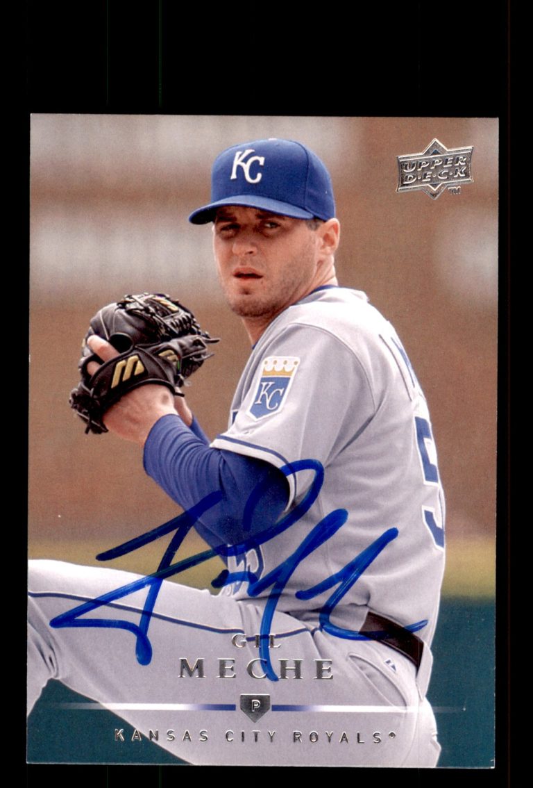 Signed Baseball Card Auto Gil Meche 2008 Upper Deck #521 Kansas City Royals